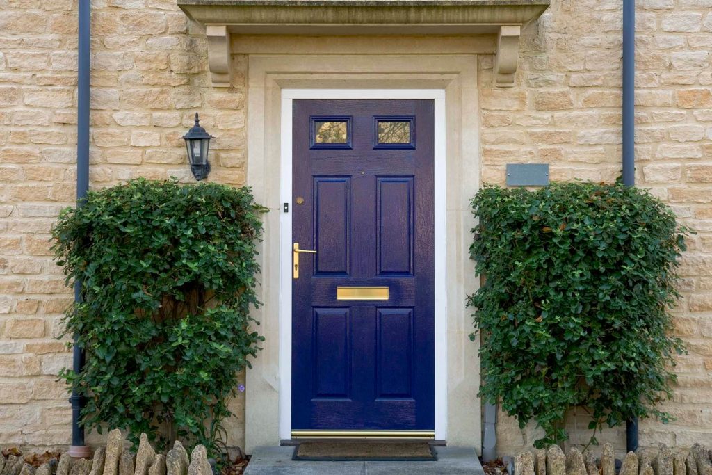 Blue front door