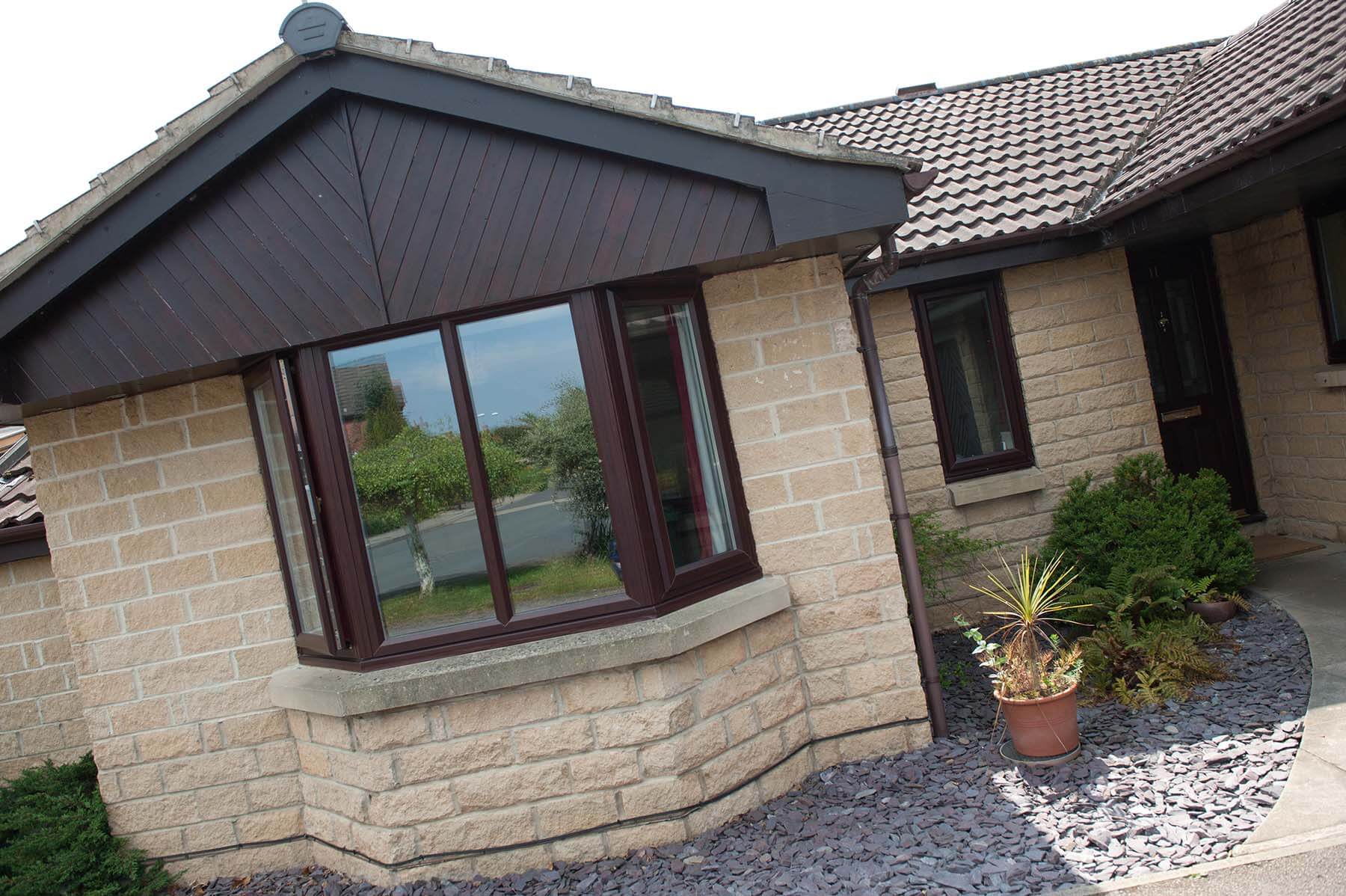 brown bay window